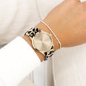 Goudkleurige OOZOO horloge met leren band - C11372 (38mm)
