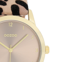 Goudkleurige OOZOO horloge met leren band - C11372 (38mm)