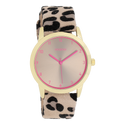 Goudkleurige OOZOO horloge met leren band - C11374