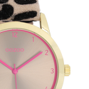 Goudkleurige OOZOO horloge met leren band - C11374