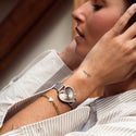 Taupe OOZOO horloge met metalen mesh armband - C11445 (28mm)