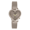 Taupe OOZOO horloge met metalen mesh armband - C11445 (28mm)
