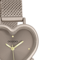 Taupe OOZOO horloge met metalen mesh armband - C11445 (28mm)