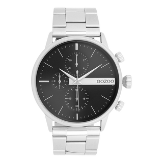 Zilverkleurige OOZOO horloge met roestvrijstalen armband - C11511 (45mm)