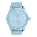 Licht blauwe OOZOO horloge met licht blauwe leren band - C11653 (46mm)