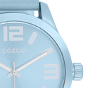 Licht blauwe OOZOO horloge met licht blauwe leren band - C11653 (46mm)