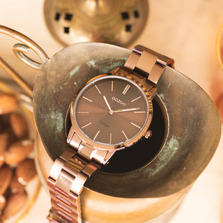 Brown OOZOO watch with brown stainless steel bracelet - C20106 (38mm)