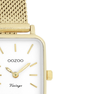 Goudkleurige OOZOO horloge met metalen mesh armband - C20268