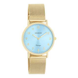 Goudkleurige OOZOO horloge met metalen mesh armband - C20348 (32mm)