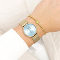 Goudkleurige OOZOO horloge met metalen mesh armband - C20348 (32mm)