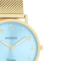 Goudkleurige OOZOO horloge met metalen mesh armband - C20348 (32mm)