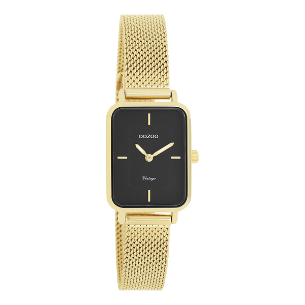 OOZOO dames horloge met metalen mesh armband (28mm)