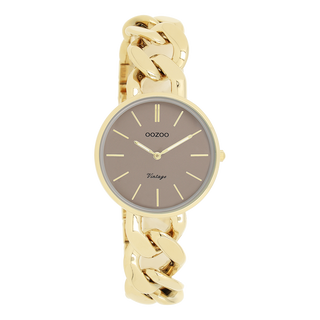 Kopen goud-grijs OOZOO dames horloge met grove schakelarmband (32mm)