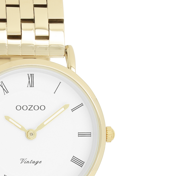 Goudkleurige OOZOO horloge met roestvrijstalen armband - C20376 (28mm)