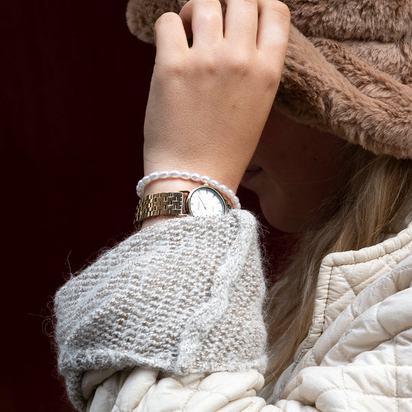 Goudkleurige OOZOO horloge met roestvrijstalen armband - C20376 (28mm)