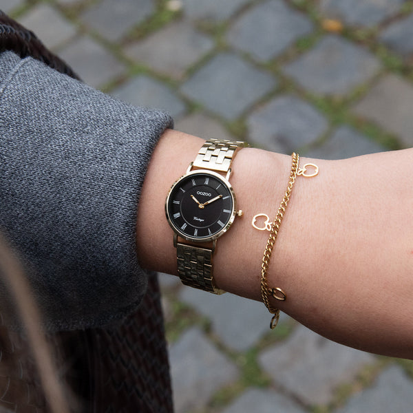 Goudkleurige OOZOO horloge met roestvrijstalen armband - C20378 (28mm)