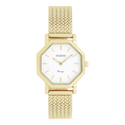Zilverkleurige horloge met metalen v-mesh armband - C20436 (28mm)