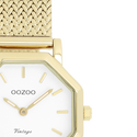 Zilverkleurige horloge met metalen v-mesh armband - C20436 (28mm)