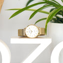 Goudkleurige OOZOO horloge met metalen mesh armband - C9911 (32mm)