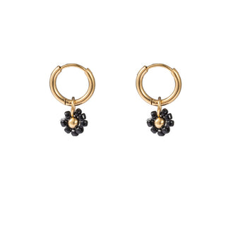 Koop black Go Dutch Label Flower earrings