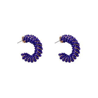 Koop blue Go Dutch Label Ear studs twisted beads hoop