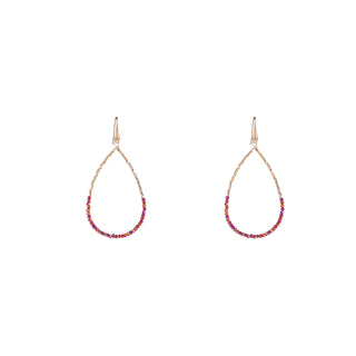 Kopen fuchsia Day&Eve by Go Dutch Label Oorhangers Elegant Beads Drop