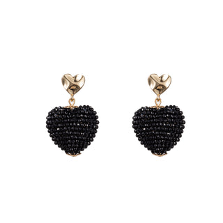 Koop black Go Dutch Label Ear studs full on beads heart