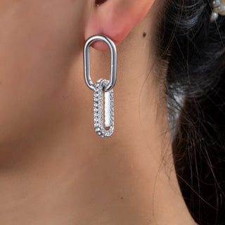 Go Dutch Label Ear studs double sparkle chain