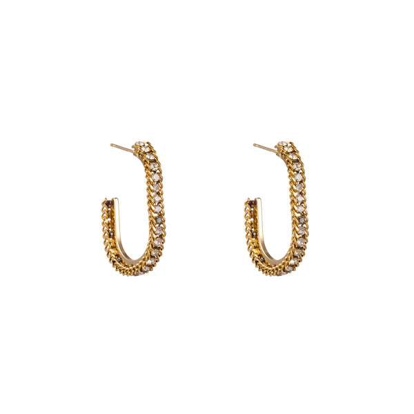 Go Dutch Label Ear studs roped sparkle oval