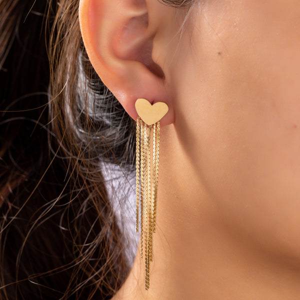 Go Dutch Label Earrings waterfall heart