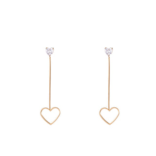 Koop gold Go Dutch Label Earrings double heart drop