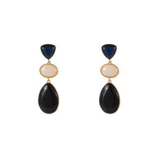 Kopen blauw Go Dutch Label Oorknoppen 3 Stone Drop