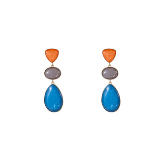 Kopen oranje Go Dutch Label Oorknoppen 3 Stone Drop