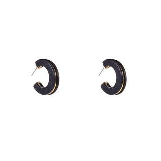 Kopen zwart Go Dutch Label Oorknoppen 2 Lines Earring