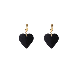 Kopen zwart Go Dutch Label Oorknoppen Heart Dangle