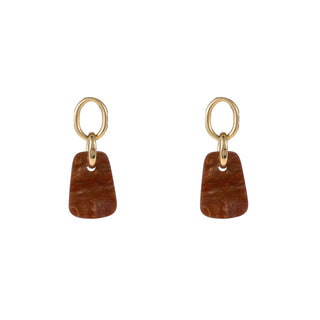 Kopen bruin Go Dutch Label Oorknoppen Square Dangle