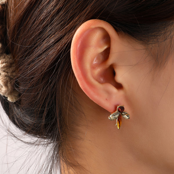 Go Dutch Label Oorknoppen Stone Stud Goud