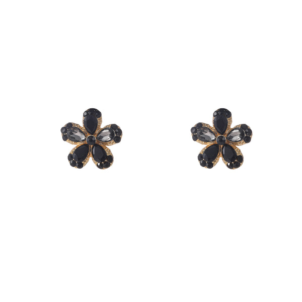 Go Dutch Label Oorknoppen Stone Flower Stud Goud