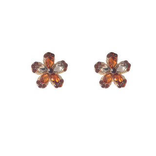 Go Dutch Label Oorknoppen Stone Flower Stud Goud