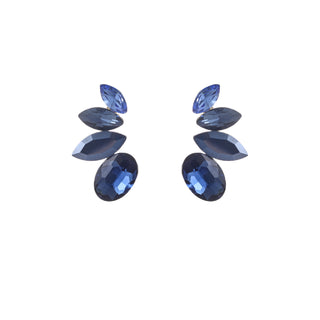 Go Dutch Label Oorknoppen Half Flower Stone Stud Goud