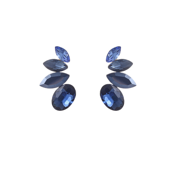 Go Dutch Label Oorknoppen Half Flower Stone Stud Goud