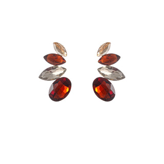 Go Dutch Label Oorknoppen Half Flower Stone Stud Goud