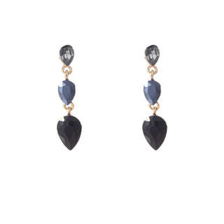 Kopen zwart Go Dutch Label Oorknoppen 3 Stone Dangle Goud