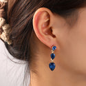 Go Dutch Label Oorknoppen 3 Stone Dangle Goud