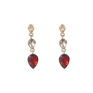 Kopen bruin Go Dutch Label Oorknoppen 3 Stone Dangle Goud