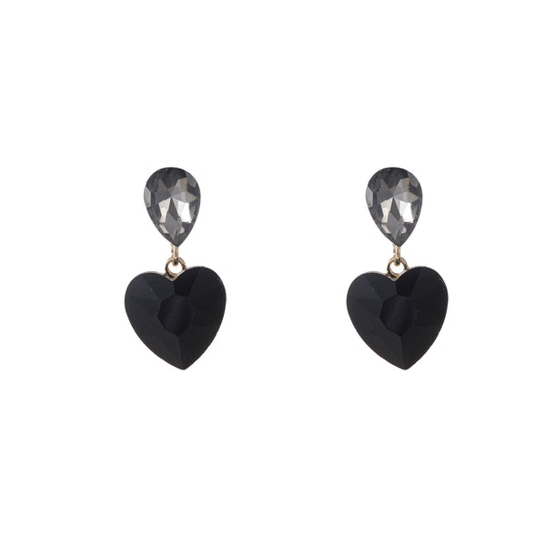 Go Dutch Label Oorknoppen Heart Stone Dangle Goud