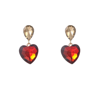 Go Dutch Label Oorknoppen Heart Stone Dangle Goud