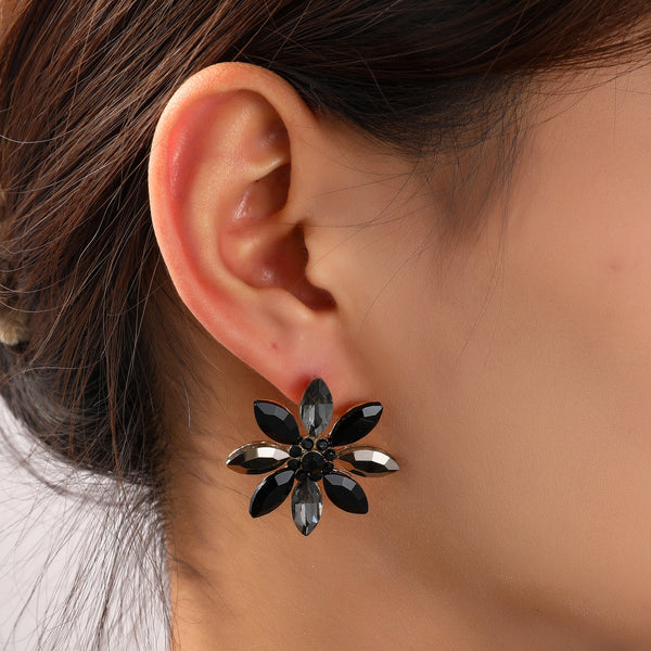 Go Dutch Label Oorknoppen Big Sparkle Flower Stud Goud