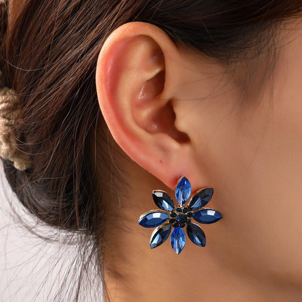 Go Dutch Label Oorknoppen Big Sparkle Flower Stud Goud