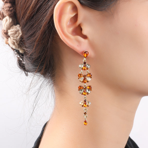 Go Dutch Label Oorknoppen Long Stone Dangle Goud